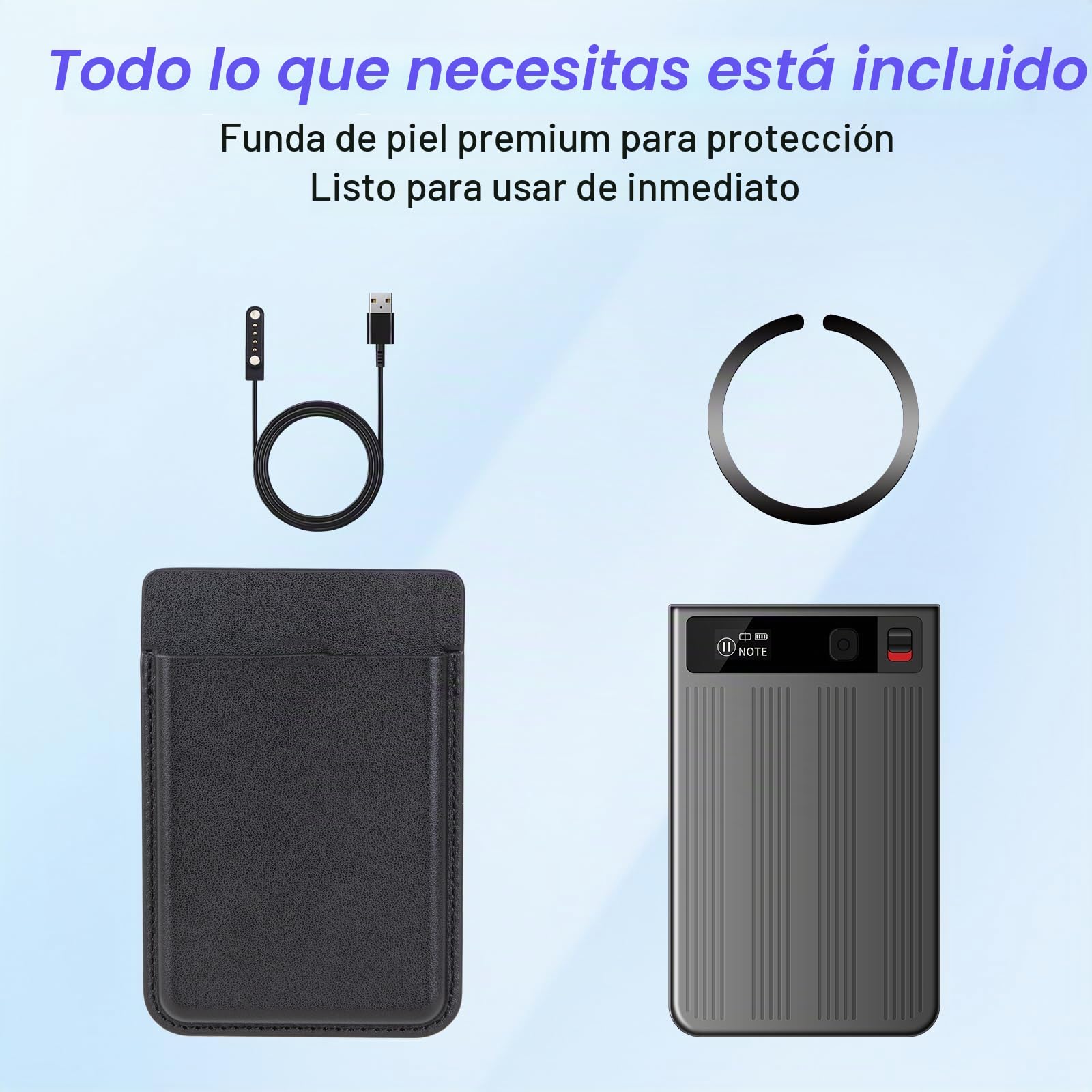 Grabador de Voz IA Qoosea, 64GB con Transcripción ChatGPT-4.0 y Mapa Mental, Control por App para Reuniones, Conferencias, Llamadas, Doble Modo de Grabación, Servicio de IA Gratis 1 Año