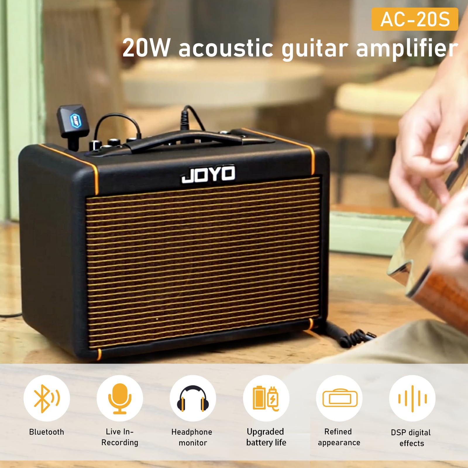 Amazon.com: 20W Acoustic Guitar Amp (AC-20S) and 2.4GHz Wireless