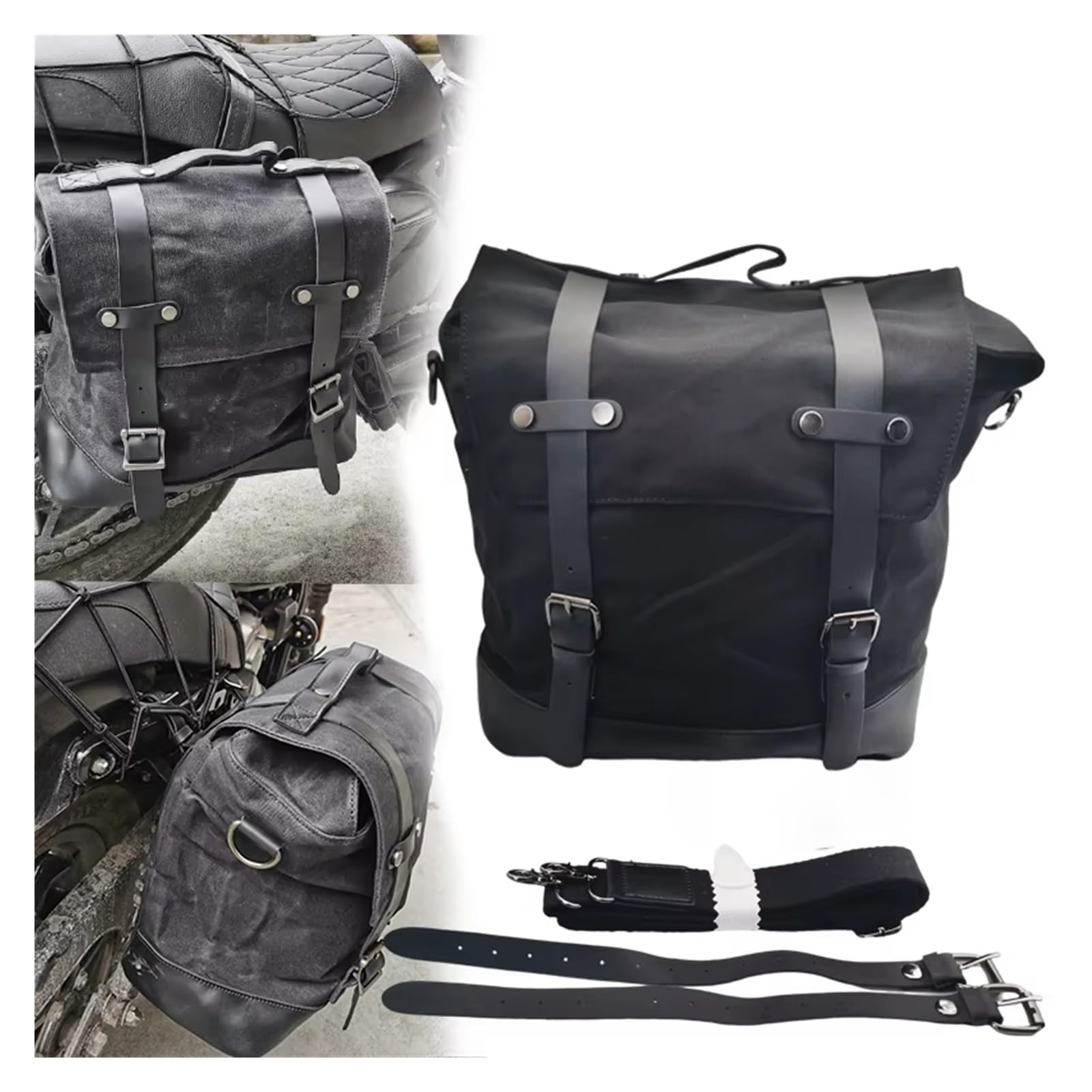 Borsa Bagagli Borse Universali Per Moto Impermeabili Laterali Di Grande Capacità Per Viaggi In Bici Per Casco In Tela Per Uomo