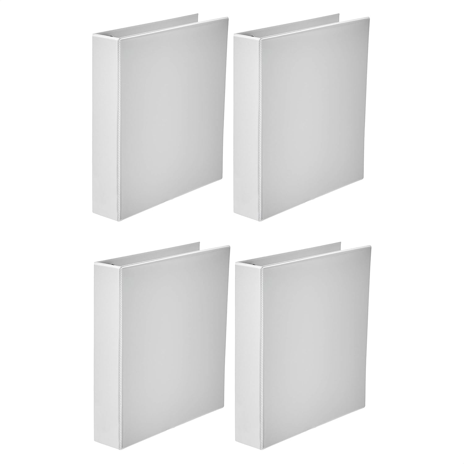 Amazon Basics HeavyDuty DRing Binder 1.5 Inch, White, 4Pack