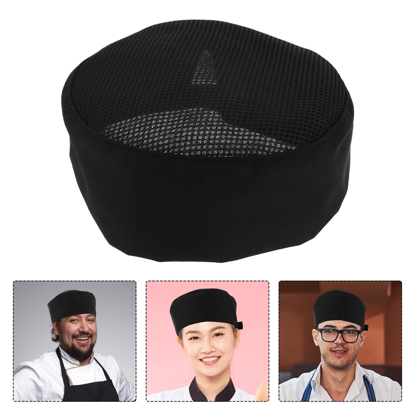Hohopeti 4 Piezas Gorro de Chef Ajustable de Malla Transpirable para Cocina Gorros Unisex para y Cocineros Tapas de Poliéster y Algodón para Servicio de Alimentos Restaurantes y Hogar