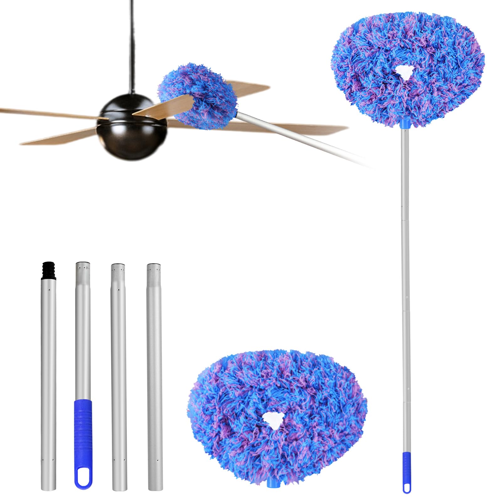 Deckenventilator-Reiniger Mit Teleskopstange – Waschbarer Staubwedel Aus Mikrofaser | 33-127 Cm | Für Möbel & Auto