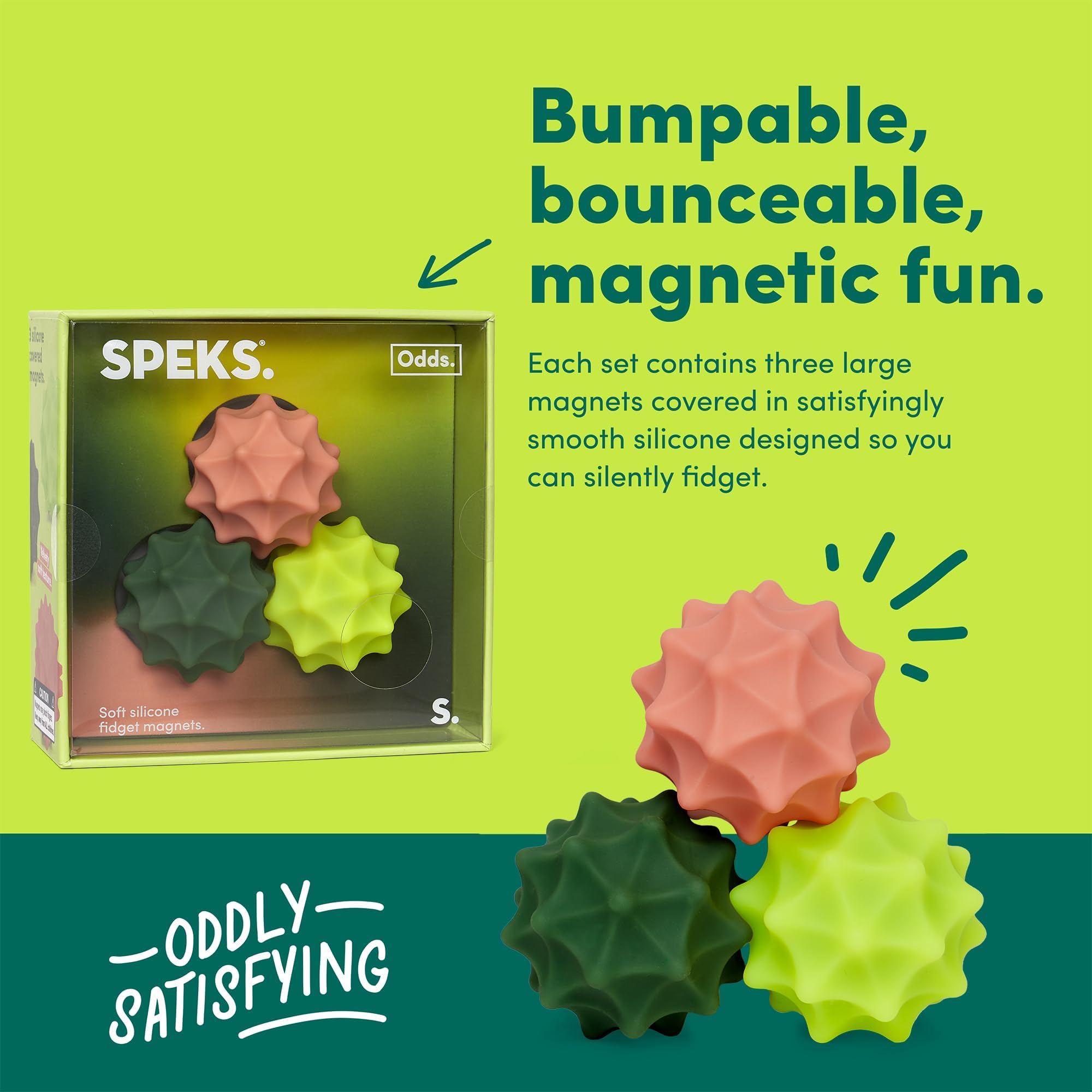 Speks Odds Magnetic Fidget Toy, Green Spurs - Image 4