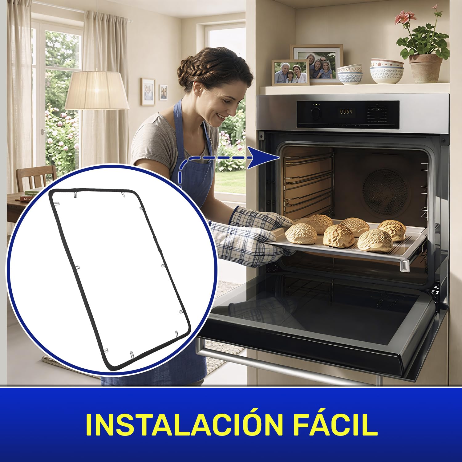 Goma Horno 490 x 365 mm con Código Original 11041872 11024100 11057406 para Bosch para Neff para Siemens para Balay - Garantía de 10 Años - MONTERAL