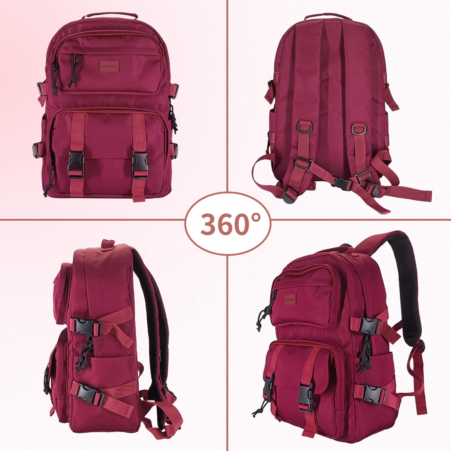 Oreunik Zaino Casual,Zaino Uomo Donna Leggero Zaini Impermeabile per bagaglio Porta PC 15,6 Viaggio Lavoro Scuola Affari Palestra