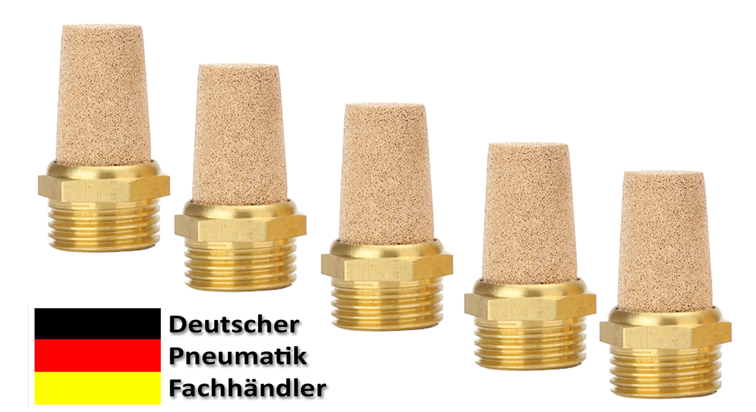 Silencieux pneumatiques en bronze fritté 1/2" lot de 2, 5 ou 10 qualité industrielle (5, 1/2")