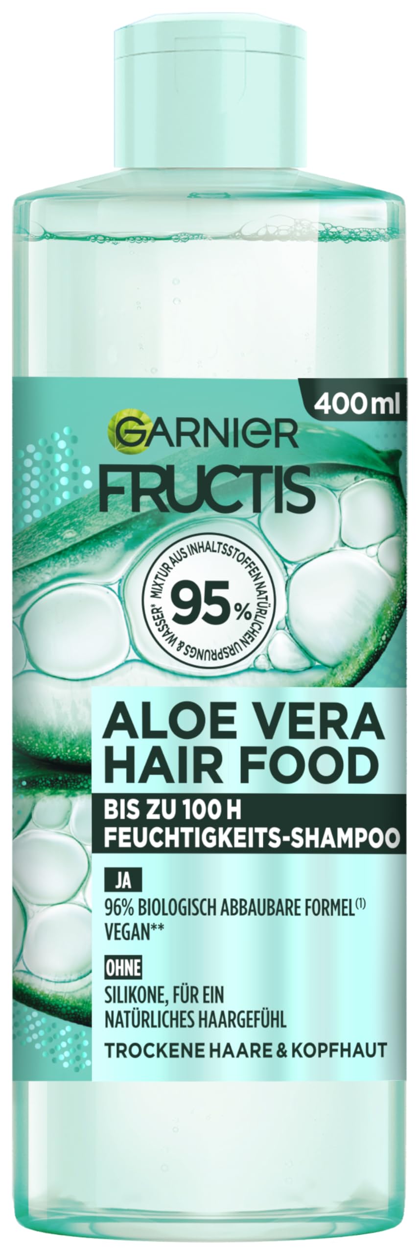 Garnier Shampoo Moisturising Aloe Vera Vegan Formula for Normal Dry Hair Hair Food Fructis 400ml