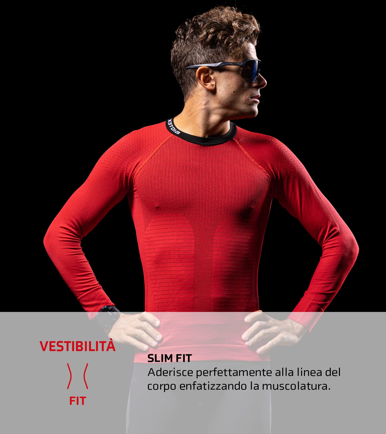 BIOTEX Maglia a Manica Lunga Fit 4.0 per Ciclismo e Running, Intimo Tecnico Sportivo, Termoregolatore Naturale