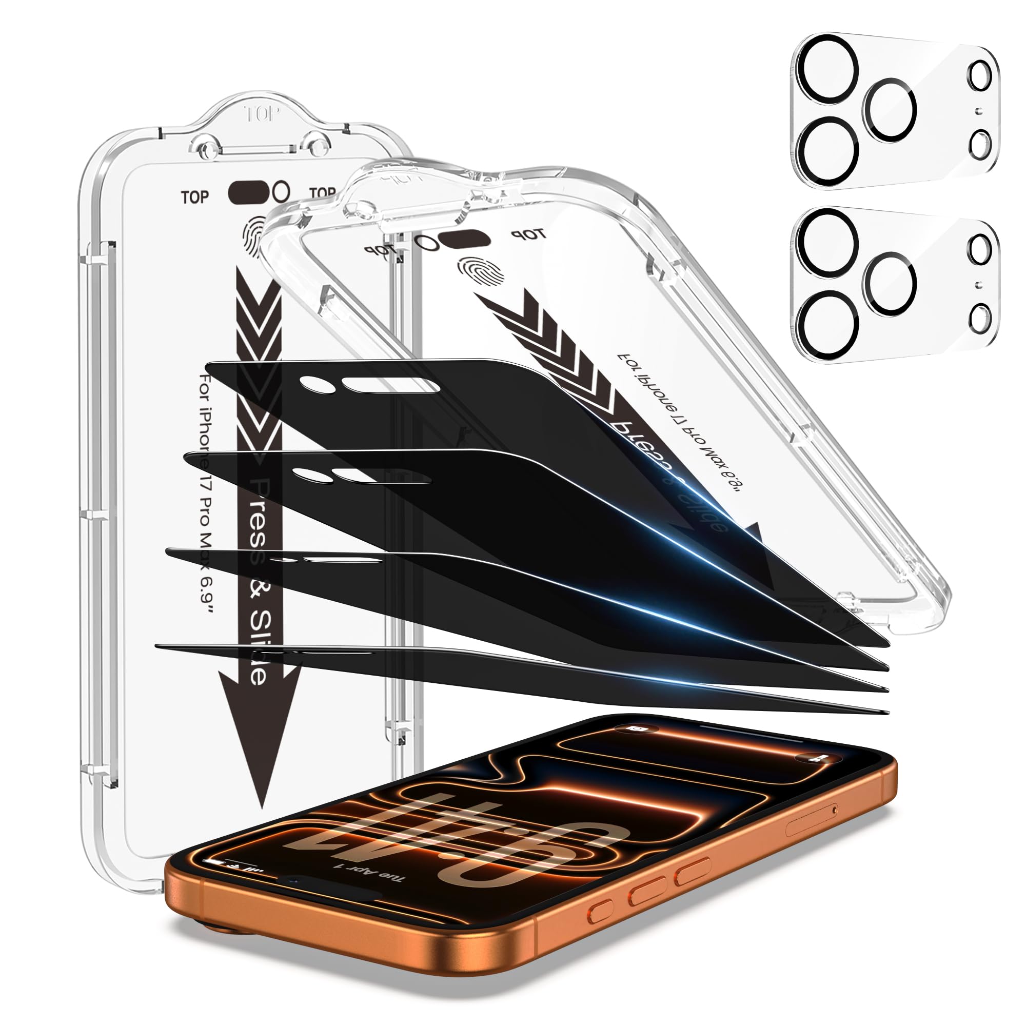 iPhone - kozです。 Amazon.com: EZ-GLAZ 4-Pack Screen Protector for iPhone 17 Pro Max