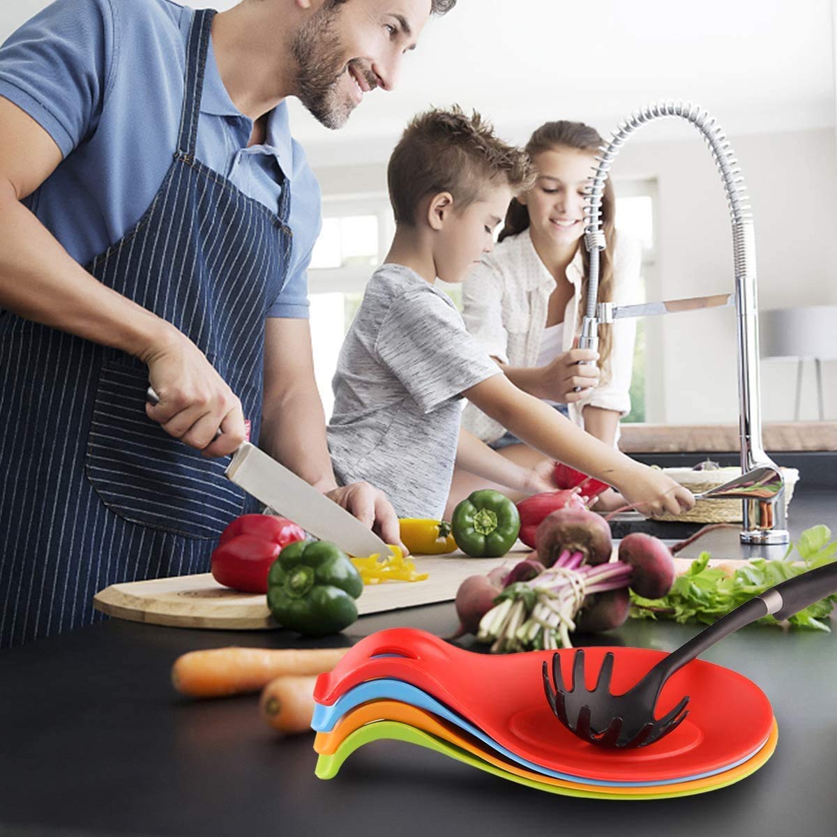 Silicone Spoon Holders - Keep Kitchen Organized -4