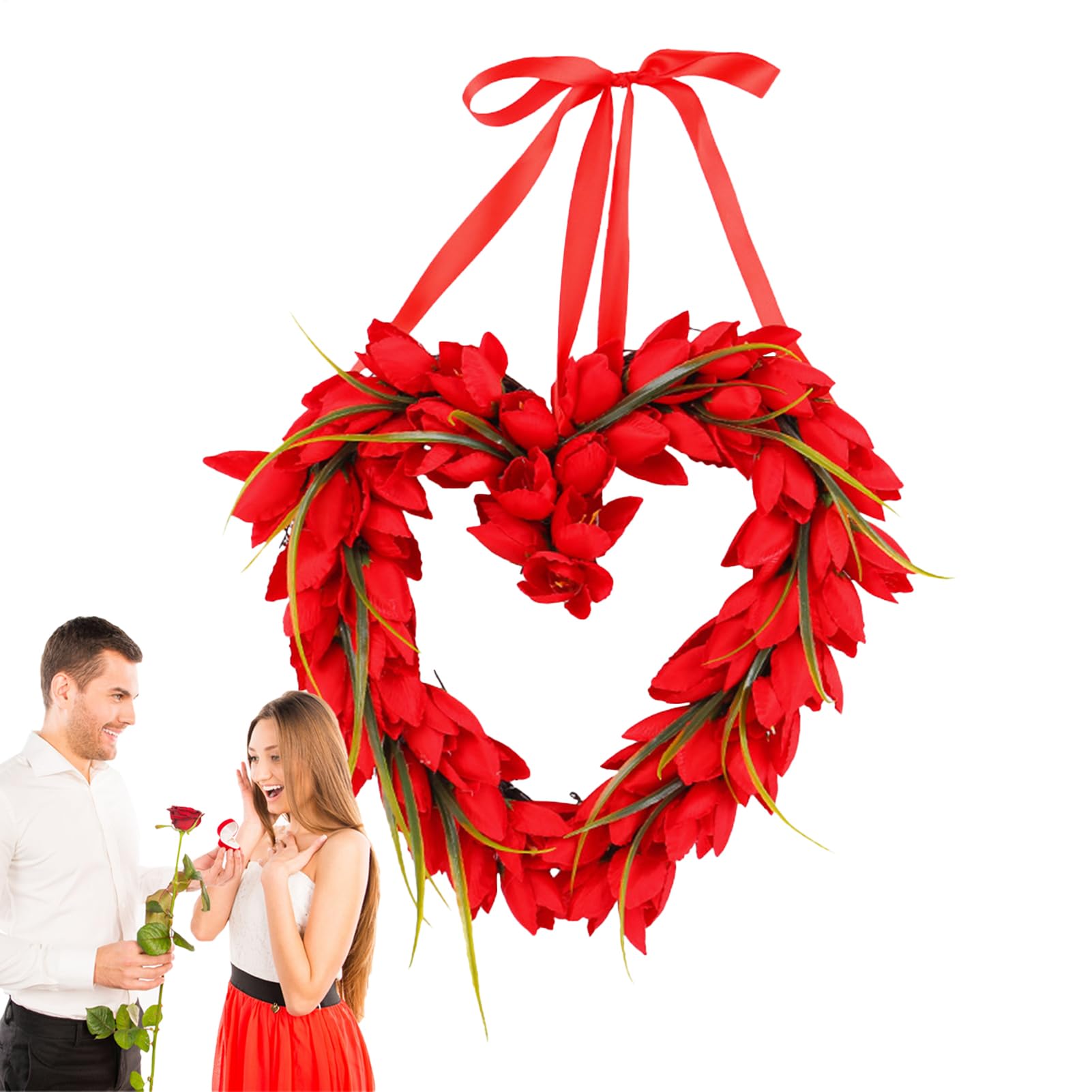Couronne de porte cœur décoration romantique mur et fenêtre de chambre