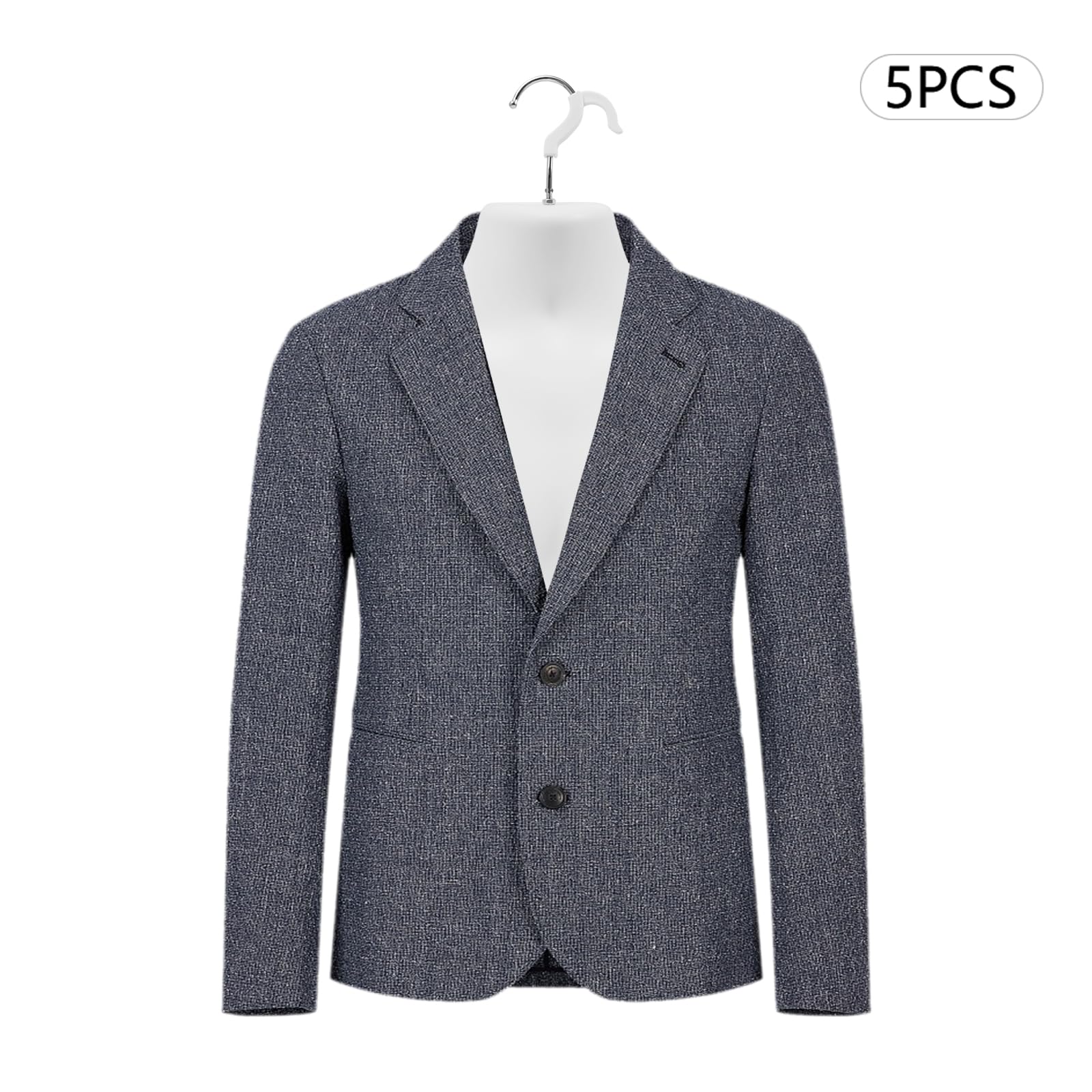 5 Pack Male Mannequin Torso with Hanging Hook, Hollow Back Body Stackable Dress Form for Tshirt Display, Countertop, Craft Shows, Photos and Design