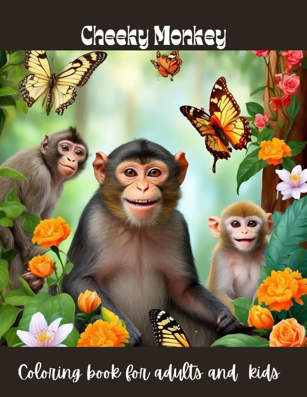Cheeky Monkey- Coloring book: For Kids and Adults