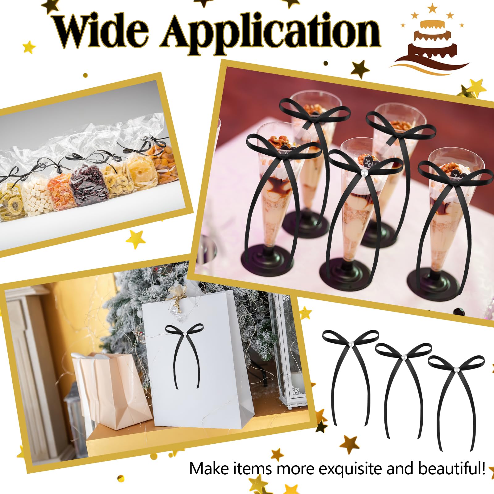 Lot De 26 Décorations De Gâteau Roses Avec Nœud Pour Décoration