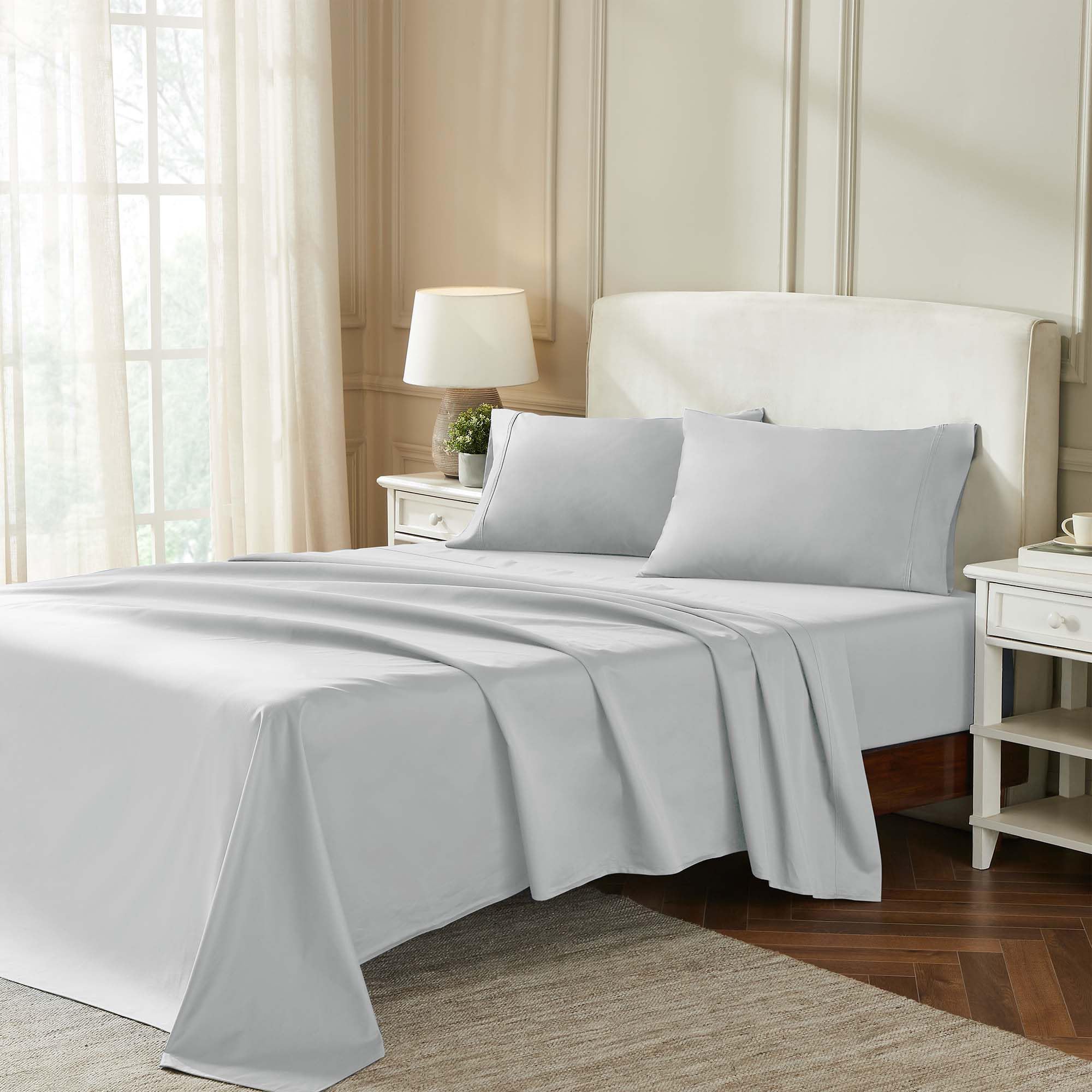 Draps doux quotidiens en coton égyptien pour chambre parentale cocooning