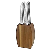 LOU LAGUIOLE - Blocco in legno di acacia con 6 coltelli da bistecca