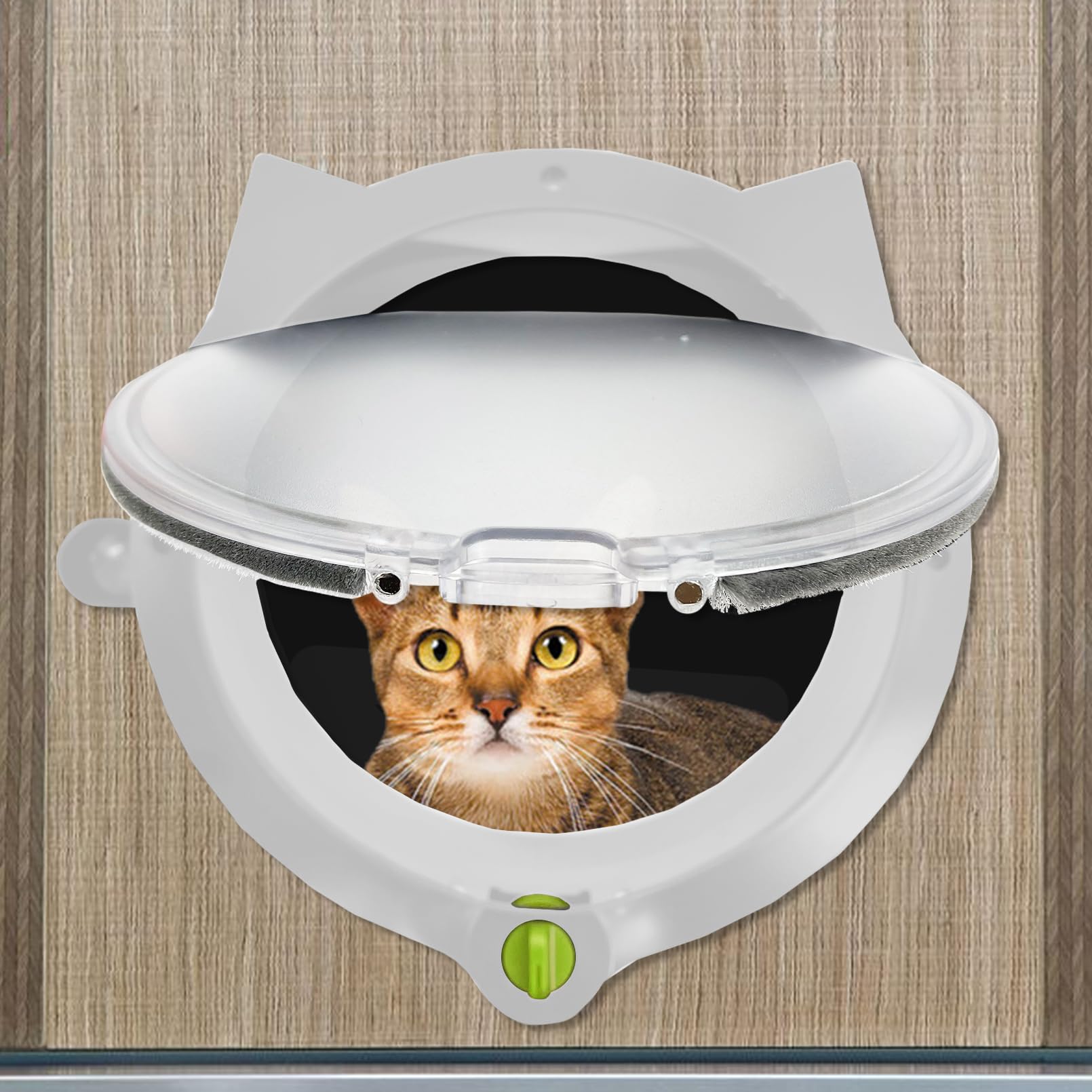 Hamiledyi Cat Door Pet Door Interior & Exterior Door,12" x 10"Meow Manor Large Pet Door, 4 Locking Modes Kitty Door for Small, Medium, & Large Cat, Secured Installation in Minutes, No Training Needed