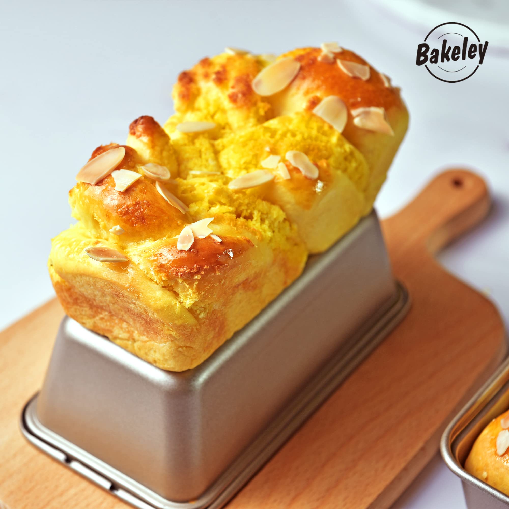 Zestaw mini bochenków, 4 szt., 14 cm, nieprzywierające, prostokątne naczynia do pieczenia chleba i ciasta, do piekarnika i natychmiastowego pieczenia w garnku, szampańskie złoto