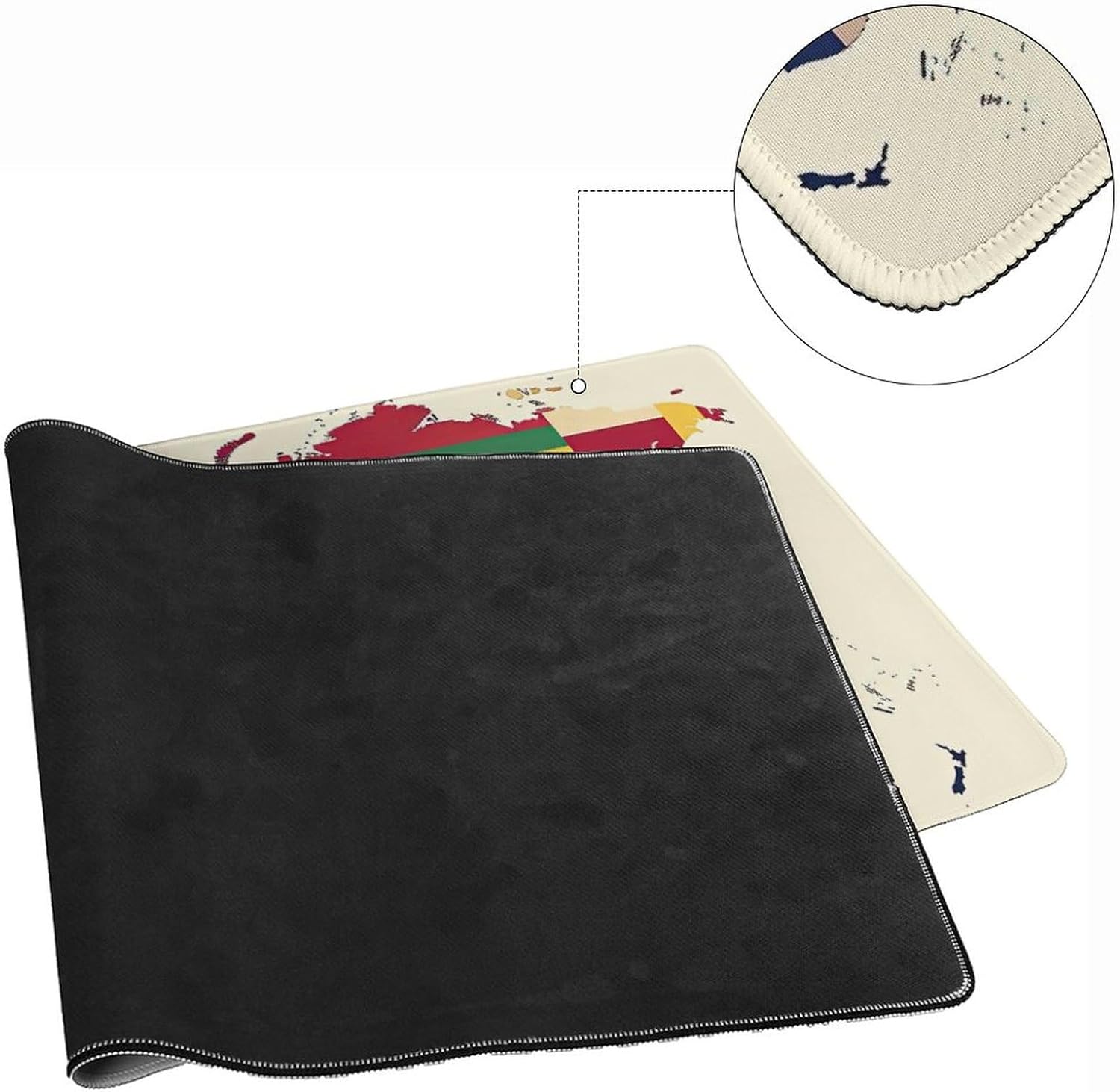 World Map Mouse Pad, Educational Large Mouse Pads, Durable Non-Slip Base Mousepad, Map Gaming Desk Mat, Keyboard Mouse Mat for Home Office