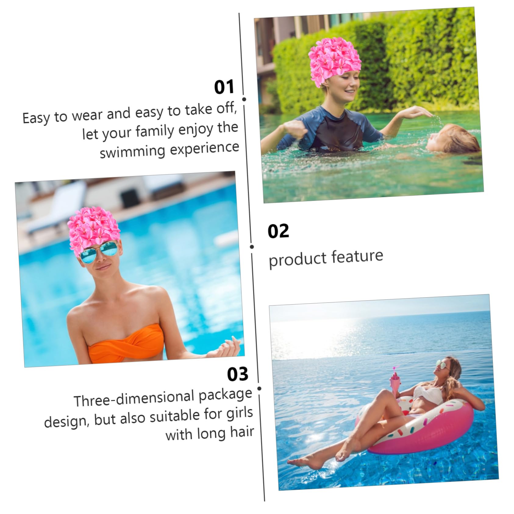 SUPVOX 10 Pezzi Di Cuffie Da Nuoto in Tessuto Di Nylon Con Fiori Elastiche Per Per Ragazze E Donne