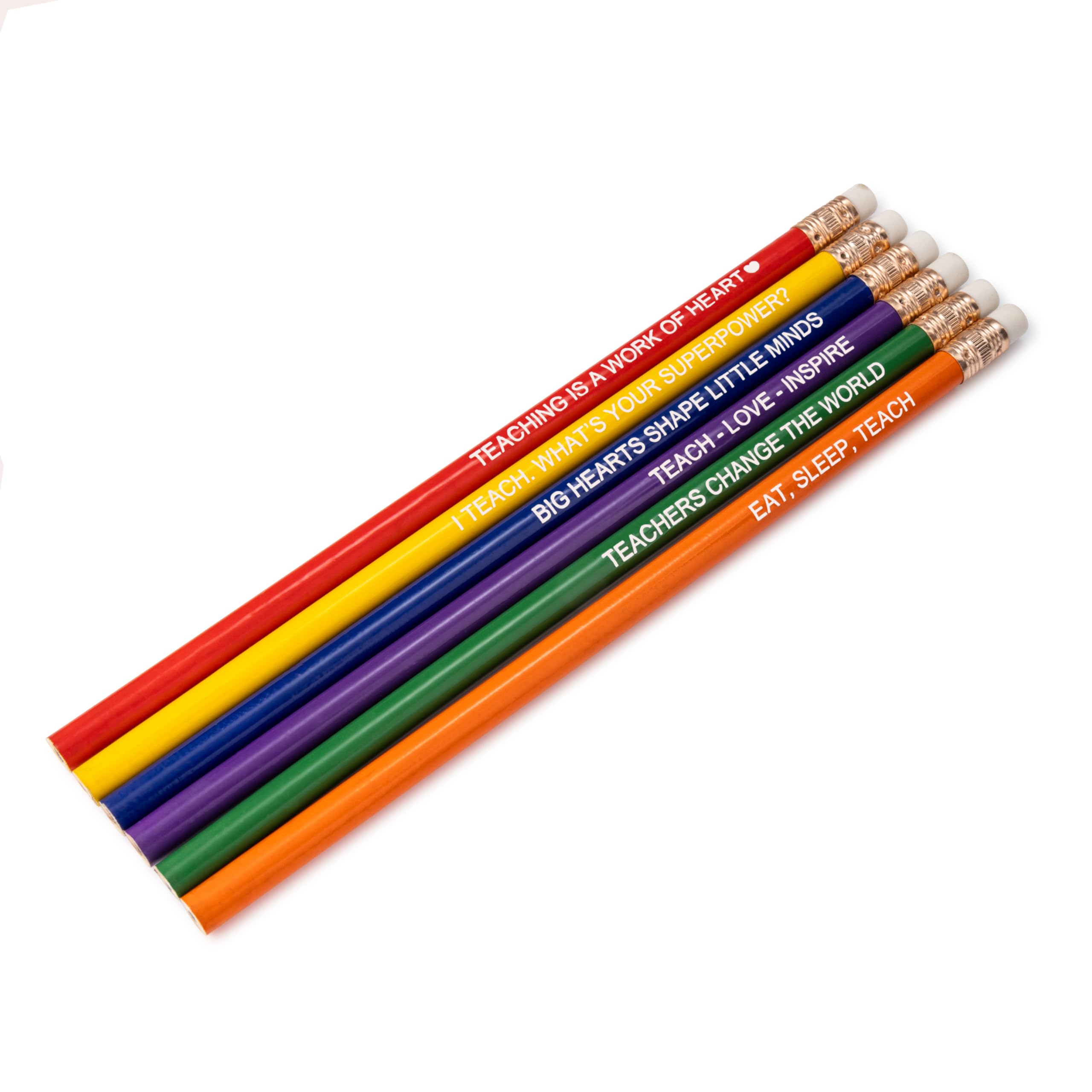 Medical ID Me Set of 6 Colourful Teacher Pencils, Teaching Gifts, Leaving Present, Teach Quotes, Multicolour, 1 count (Pack of 6) - Image 2