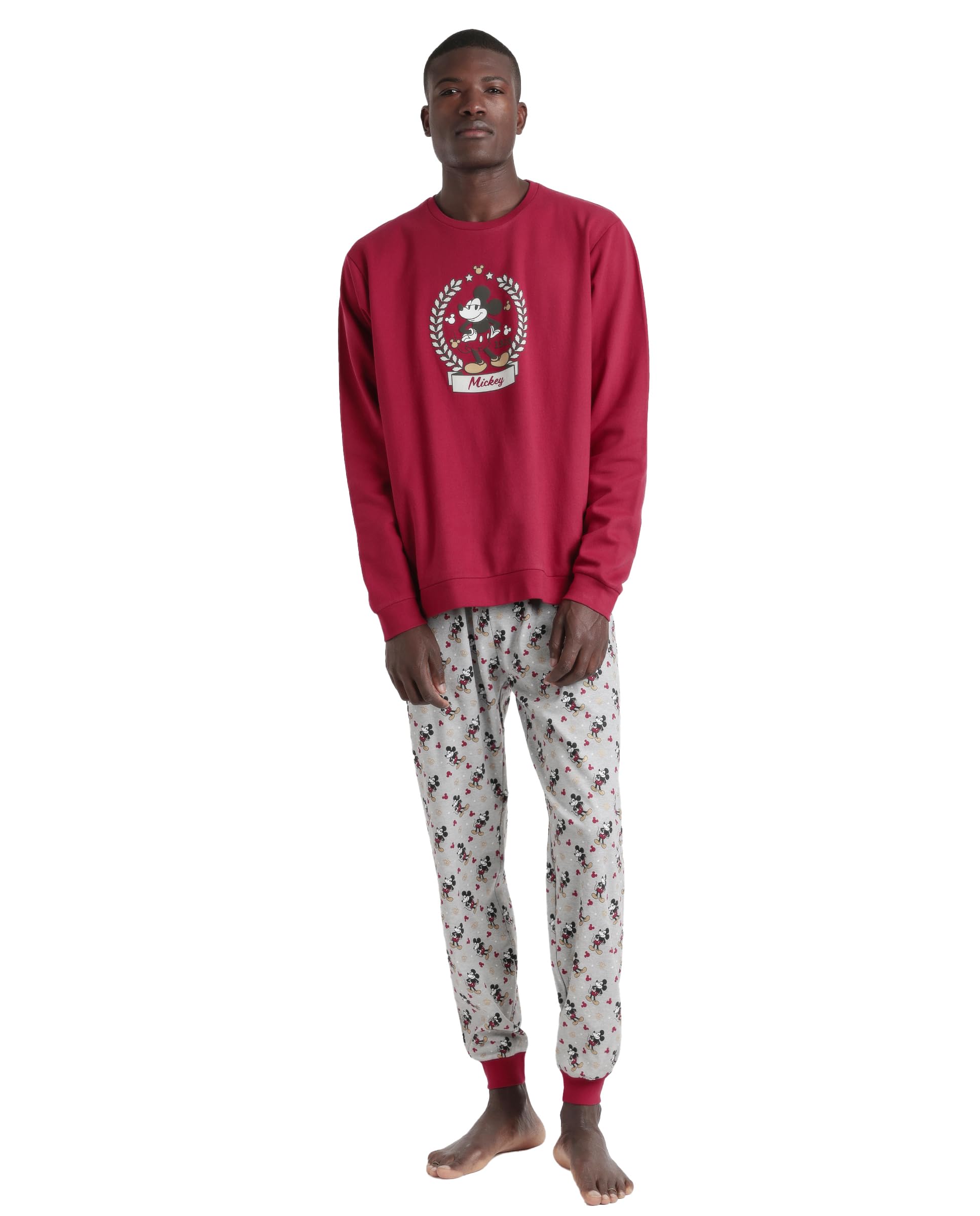 Disney Pijama Manga Larga King Mickey para Hombre