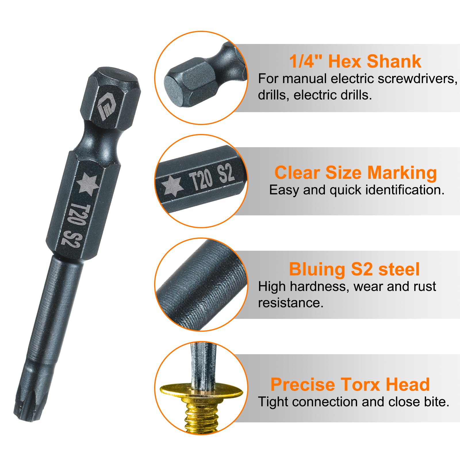 Uxcell Magnetic Double Ended Screwdriver Bit 6mm PH2/SL6 2.56" Length 1 4 Hex Shank S2 Steel Phillips Cross Slotted Flat Screw Driver Bit - View #13