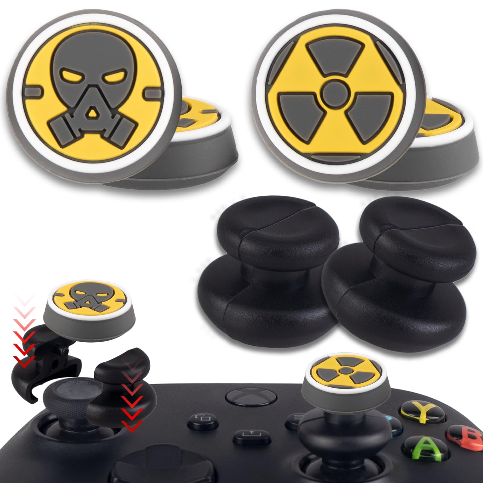 Playrealm FPS Thumbstick Grip Agarres para el Pulgar Extensor Y Textura 3D Caucho Silicona Apretón Cubrir 2 Juegos para Xbox Series X/S & Xbox One Mando (Bioh Verde) — view 22