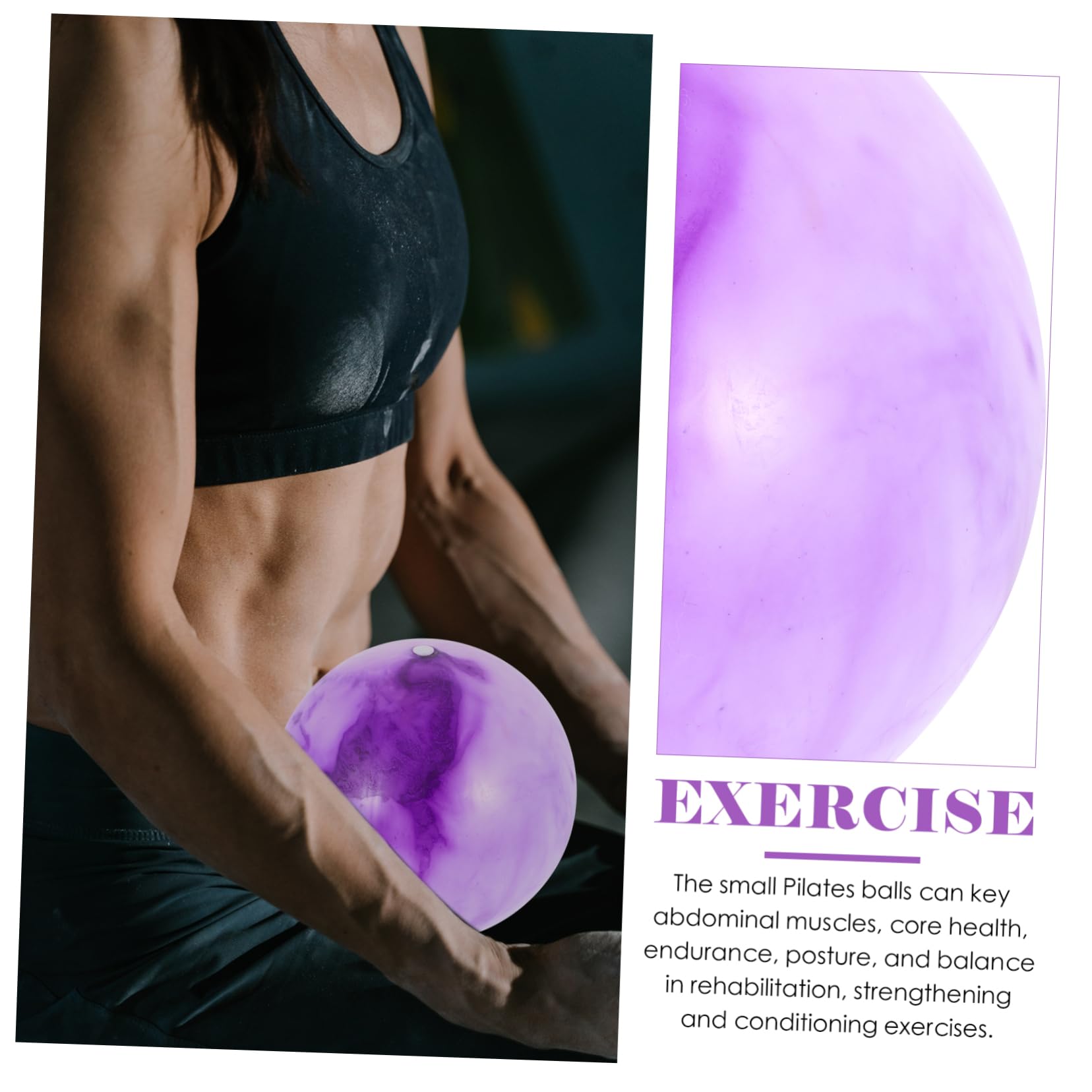 ifundom Workout Ball Reusable Exercise Ball for Core Strength Balance Muscle Conditioning Yoga Accessory for Daily Use Home Workouts Rehabilitation
