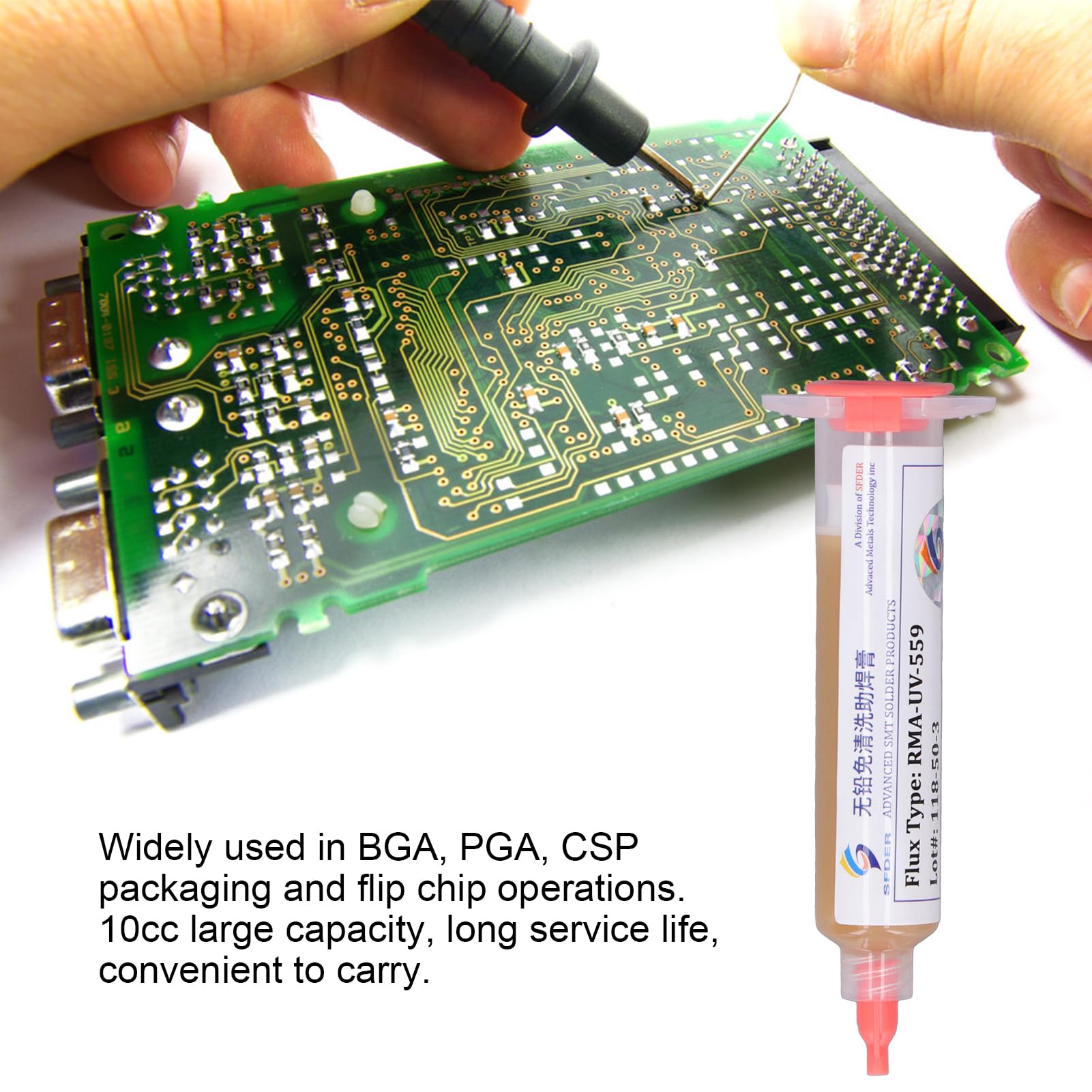 Solder Flux Syringe Soldering Paste Flux 10cc No Clean Low Rework Solder Paste for BGA VGA GPU Repairs