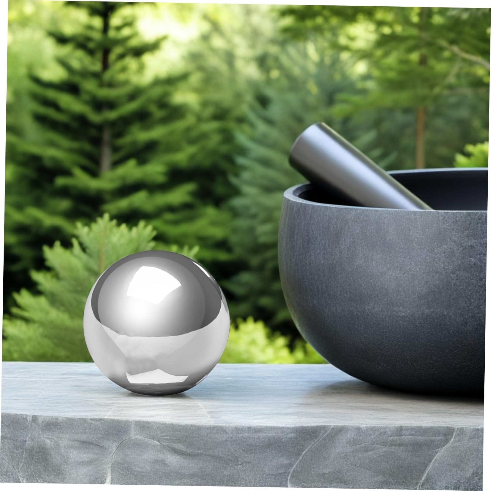 Sosoport 2 Pezzi Sfera Gazing in Acciaio Inossidabile Globo Riflettente Specchiato per Giardino Patio e Prato Sfera Decorativa Lucidata per Esterni