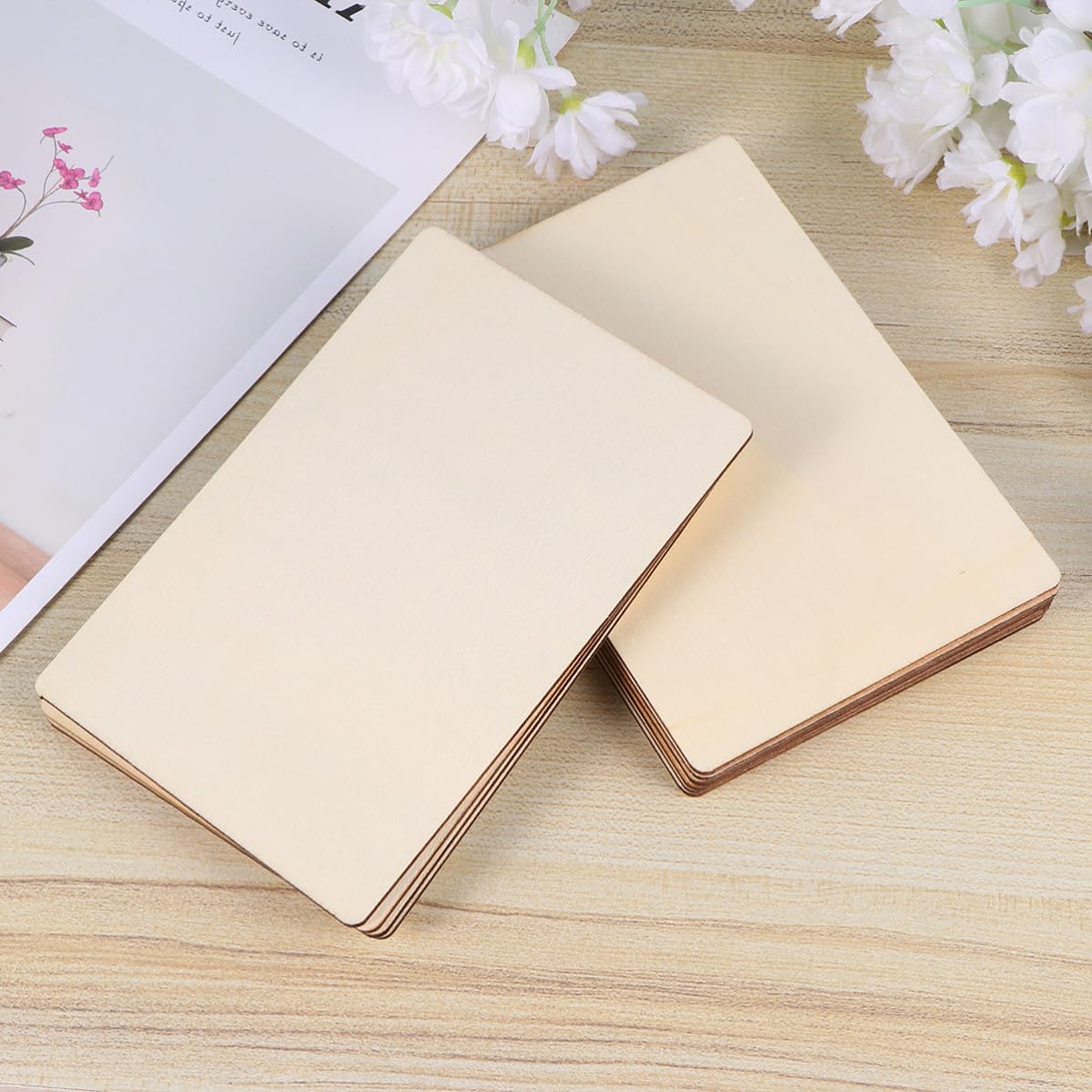 GALPADA 50 Piezas de Rodajas de Madera para Pintar, Juego Diy, Material de Madera Natural, Adecuado para Manualidades y Mejorar Habilidades