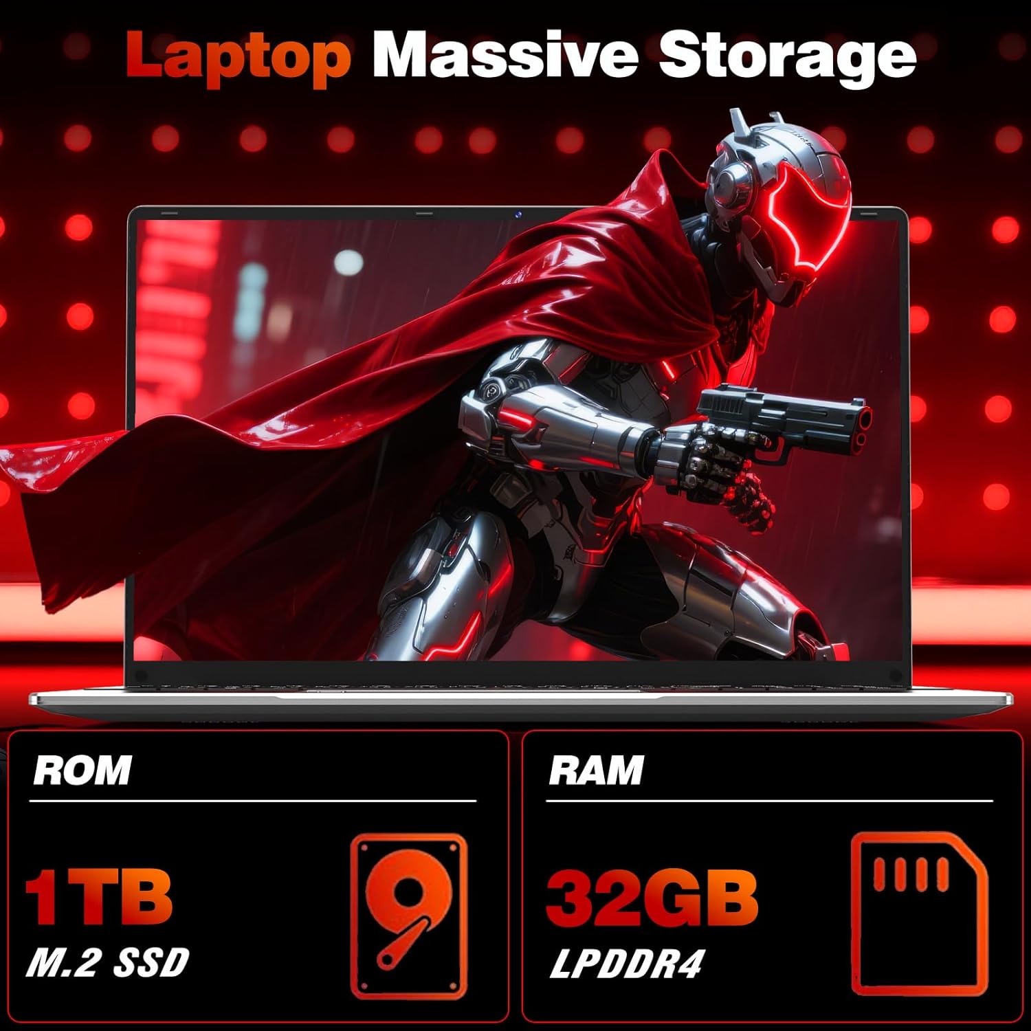 Gaming Laptop Computer, Lap Top PC 2025 Win 11 pro, 32GB RAM 1TB SSD, Ryzen 5 7430U (up to 4.3Ghz, Beat 5700U), Backlit Keyboard, IPS 1920 * 1080 FHD Display, WiFi 5, BT5.0, Fingerprint