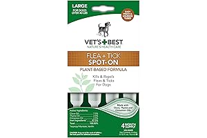 Vet's Best Flea and Tick Spot-on Solution: Natural Tick and Flea Protection...