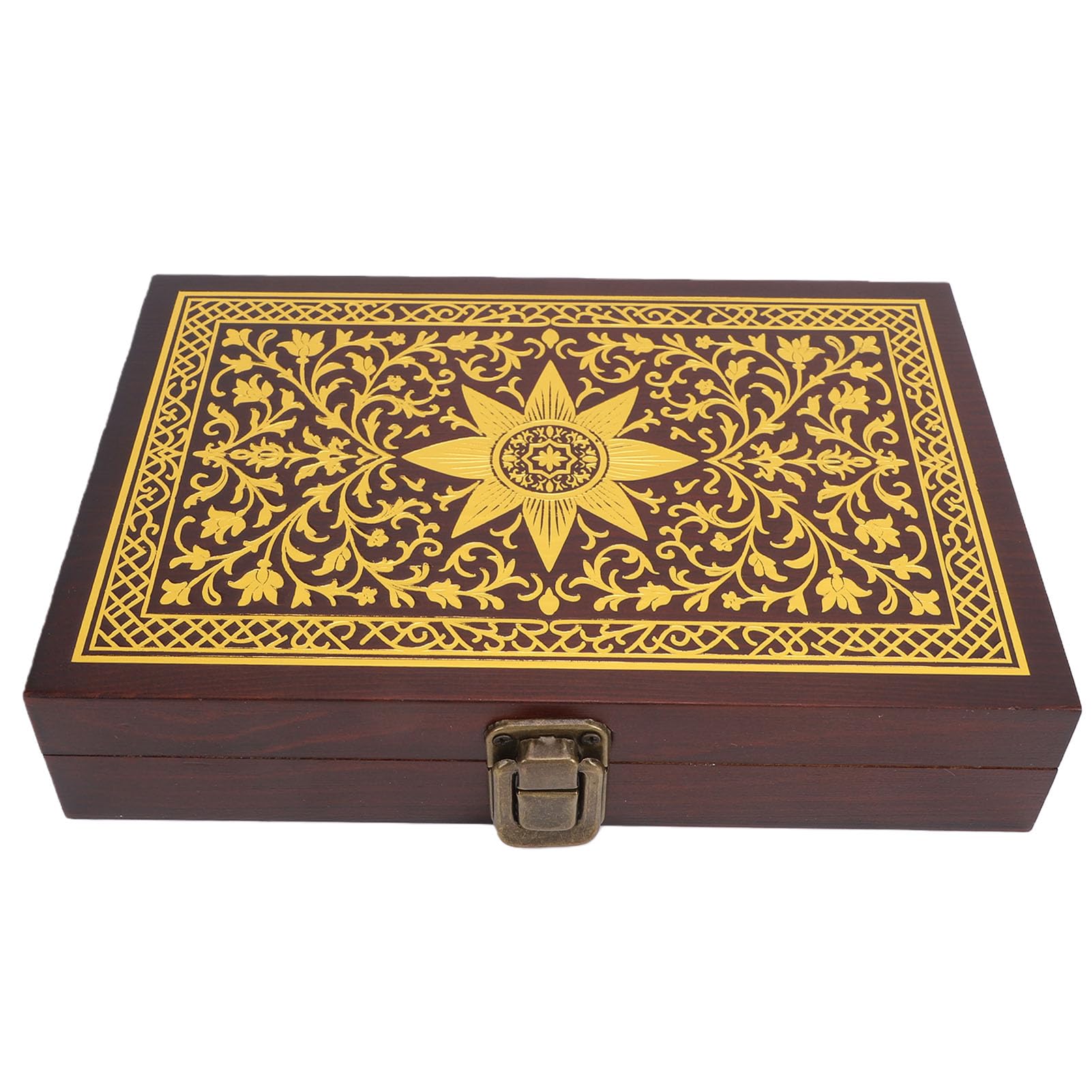 SIXRUN Kit de Tijeras de Bordar Vintage, Caja de Costura de Madera Maciza con Herramientas de Costura de Acero Inoxidable, 10 Bobinas, 6 Agujas, Juego de Estilo Antiguo para Coser Acolchar y Tejer