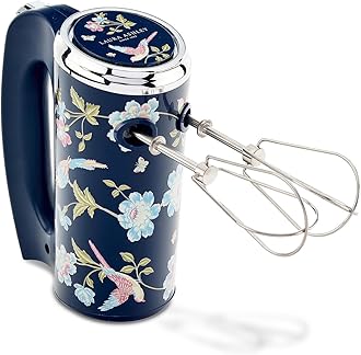 Laura Ashley Hand Mixer Electric Handheld 200W - Hand Held Electric Whisk with 5 Variable Speeds - Hand Mixers with Durable Stainless Steel Beaters - Easy to Clean Light Weight Cake Mixer for Baking