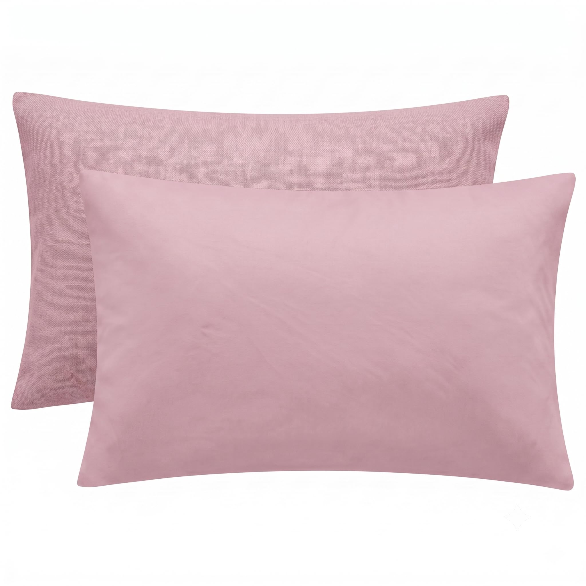 VelvetMis Pink Pillow Cases 2 Pack - Blush Pink Plain Standard Pillowcases Set of 2, Soft Pair of Microfiber Plain Pillow Cover with Envelope Closure 50x75 cm