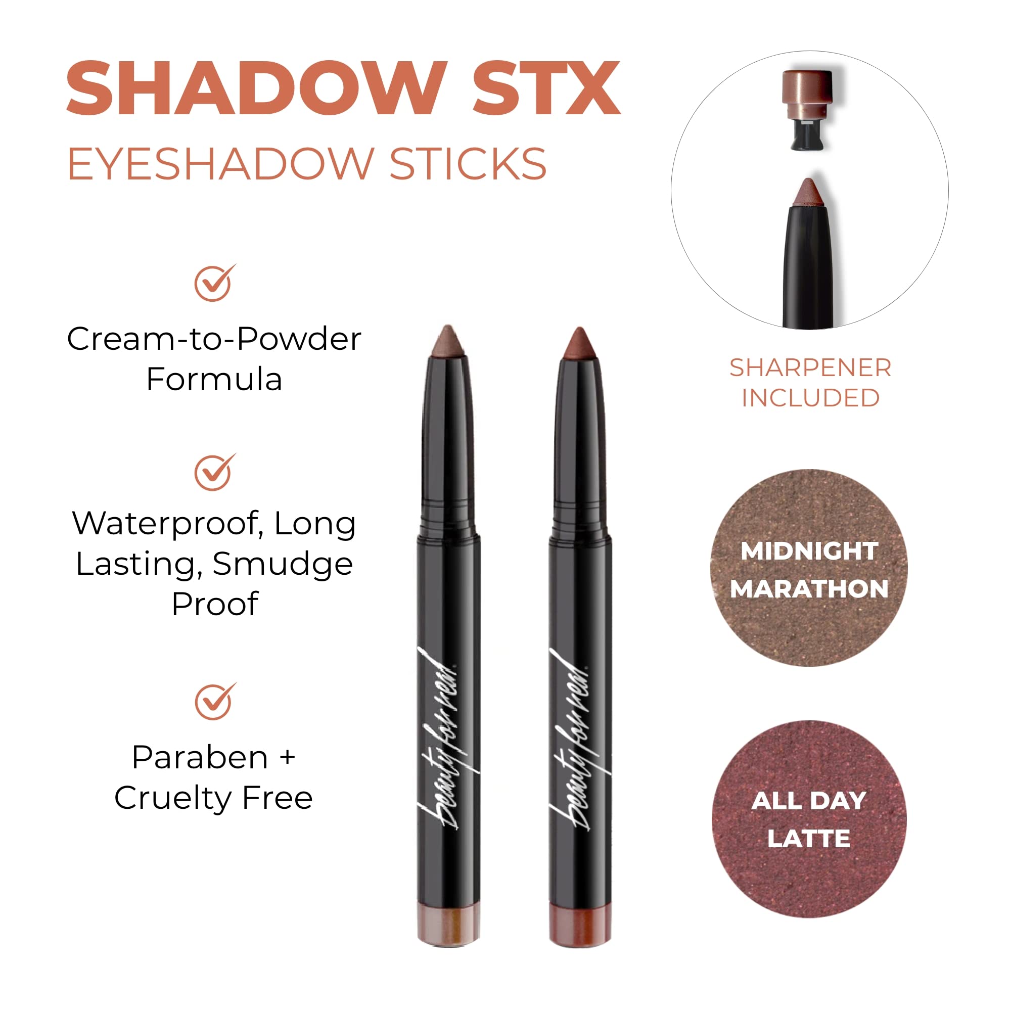 Juego de ojos en caja de 4 juegos, color burdeos, incluye rímel de alta definición (Just Black), delineador de ojos I-Line 24/7 (Black Magic) y sombra de ojos Shadow Stx en Midnight 5
