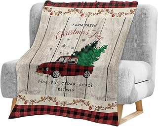 Cobertor infantil, manta de lã macia de madeira rústica de árvore de Natal rústica vermelha preta Buffalo Check cobertor de lã macia cama infantil cobertor de flanela leve para meninas meninos e crianças, 127 x 152 centímetros