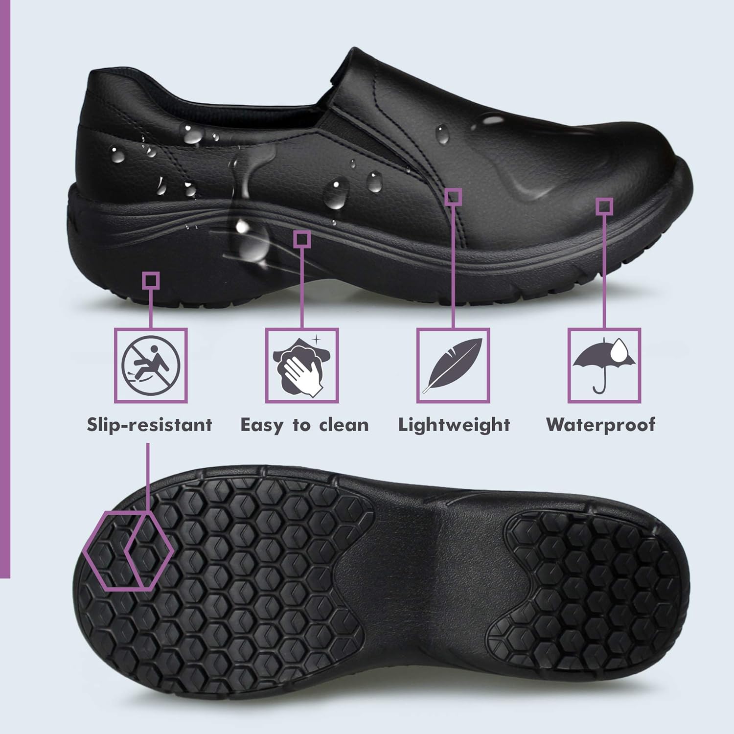 Hawkwell Women's Slip On Lightweight Slip Resistant Comfort Nursing Shoes - Image 3