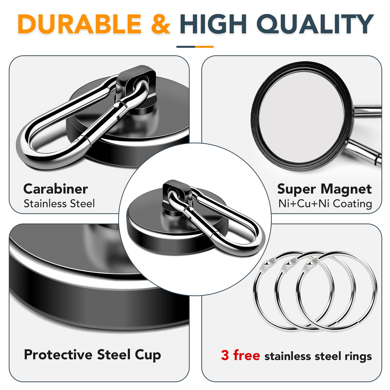 Heavy Duty Magnetic Hooks - 110LBS Strength -2