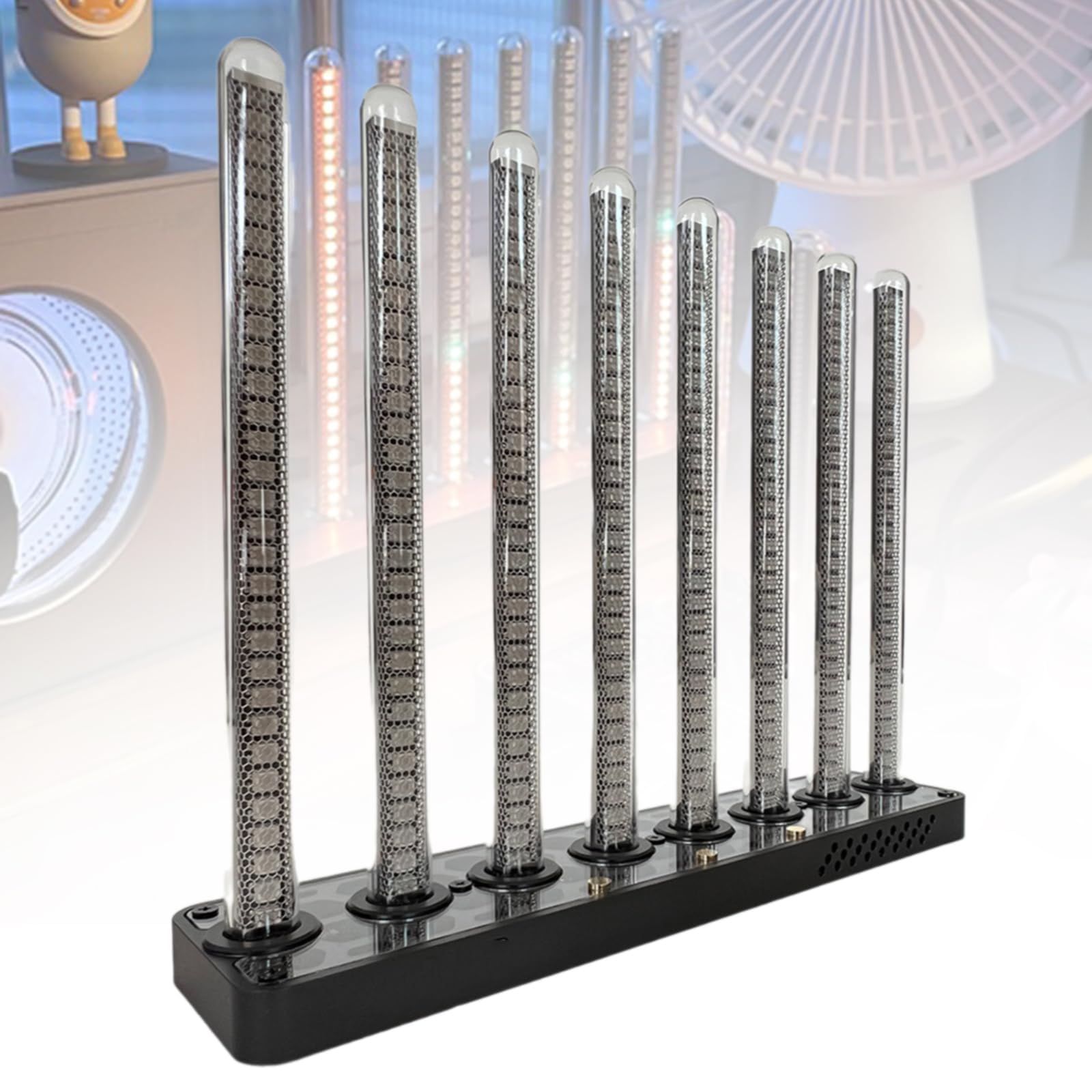 LED-Audio-Spektrum-Analysator, 10 dynamische Lichtmodi mit integriertem Mikrofon, 3,5 mm AUX-Eingangs-Visualizer für Musiksysteme