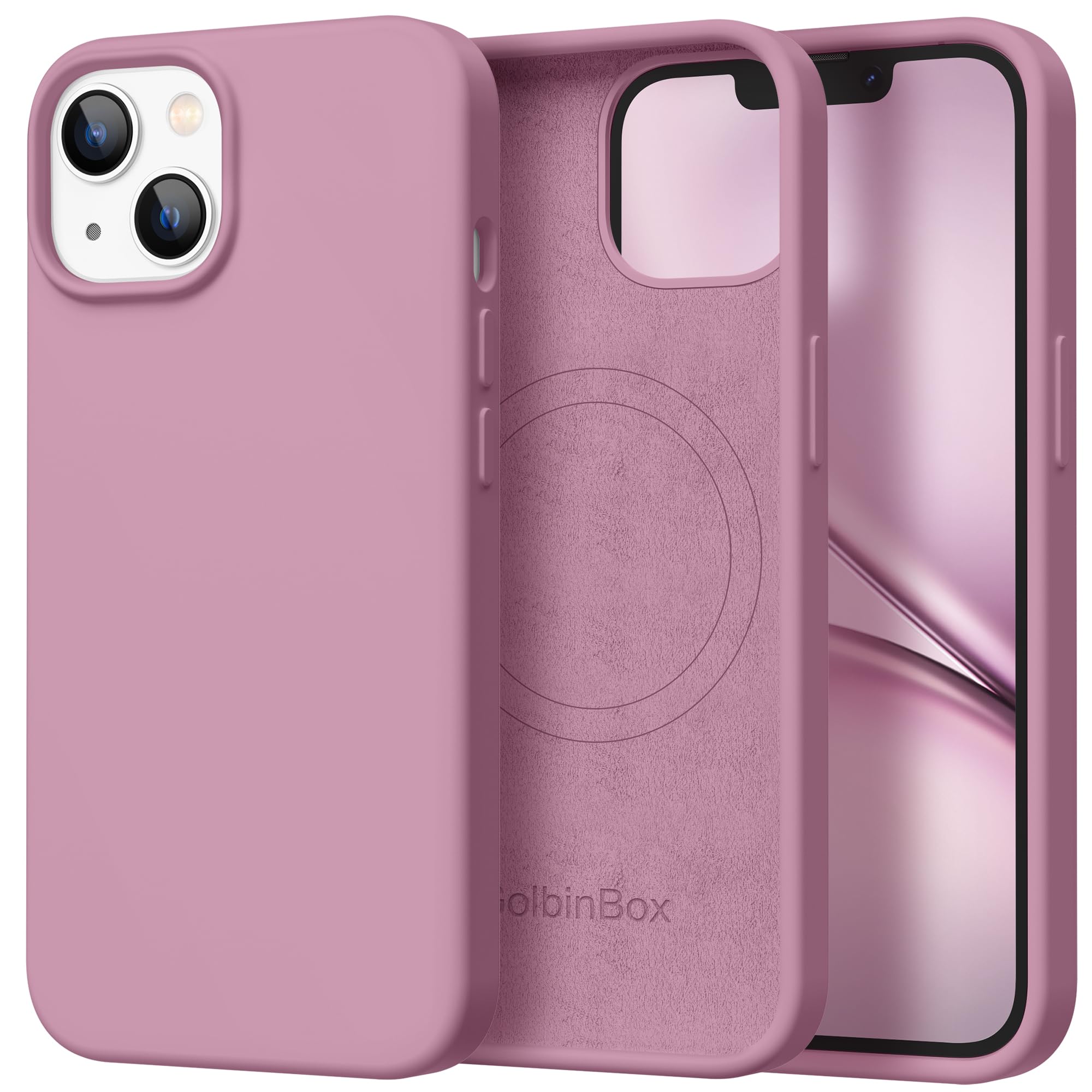 GolbinBox Magnetic for iPhone 15 Case, Silicone Cover, Blackcurrant