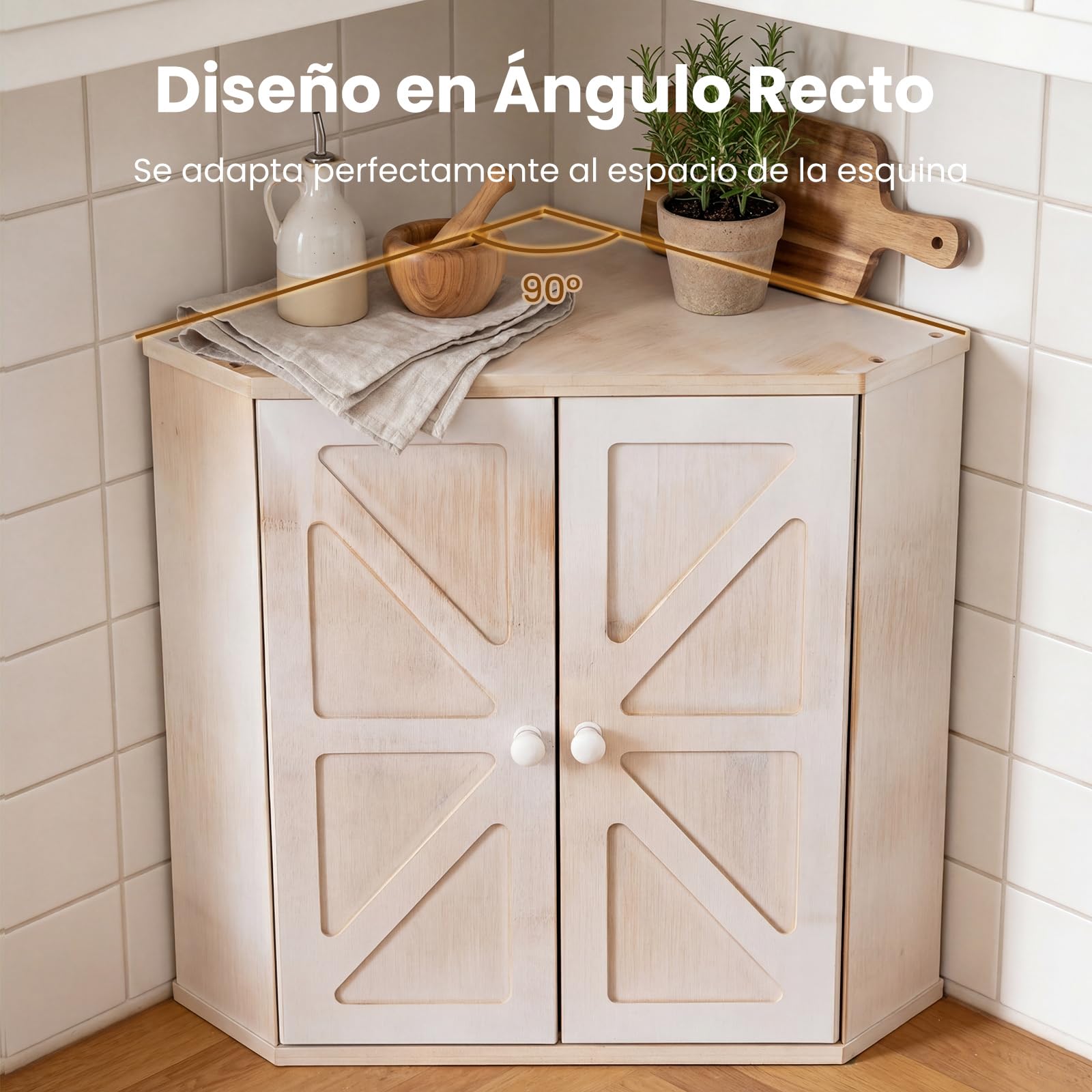 COSTWAY Paneras para Guardar el Pan, Panera de Bambú de 2 Niveles con Estante Ajustable, Caja de Pan Esquinera para Encimera de Cocina, Panera Madera de Gran Capacidad, Contenedor Estilo Rústico