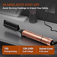 Vista 4 de LURA Nano Titanium Hot Comb for Wigs,250-500°F Electric Hot Combs for Black Women Hair,Pressing Combs for Black Hair,Professional Straightening