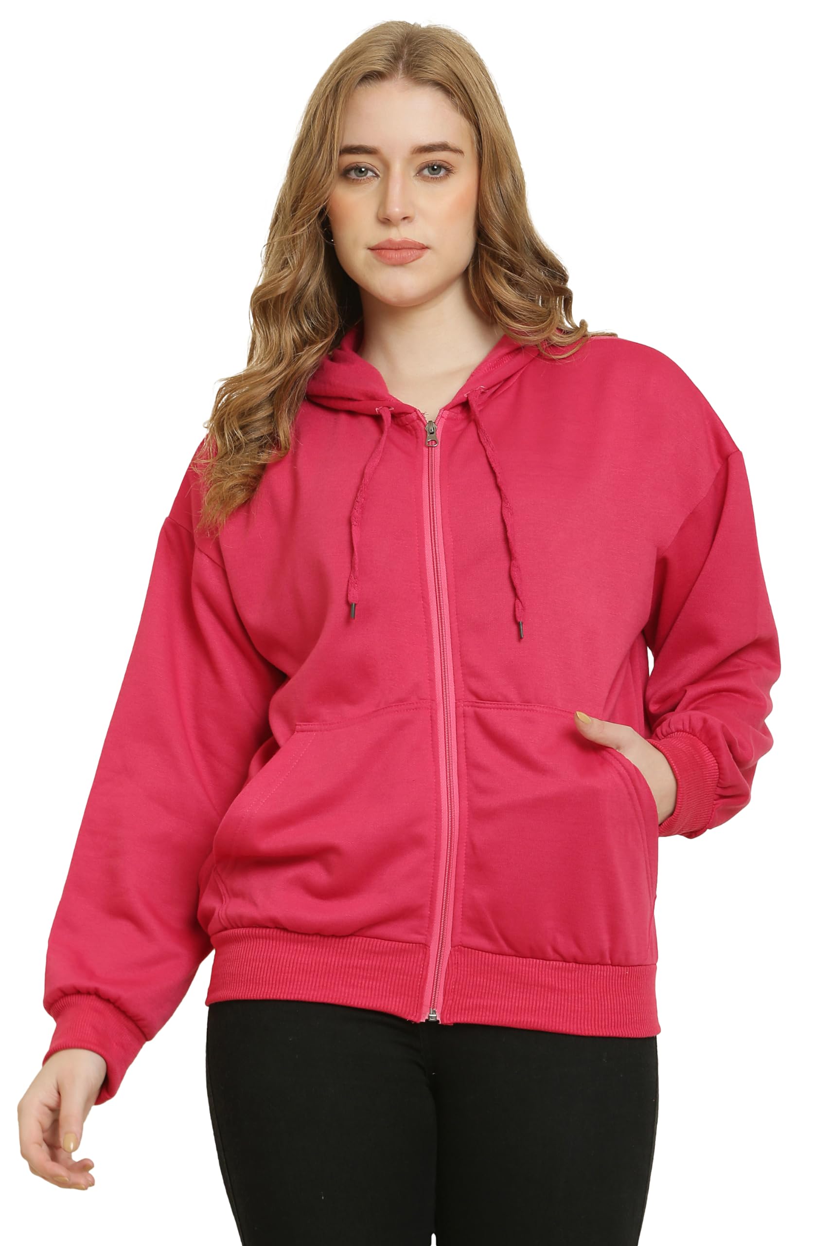 Universal Zipper Hoodie for Women Solid Full Sleeves Hooded Jacket SMALL-12XL (9X-Large, Purple)-picture-28