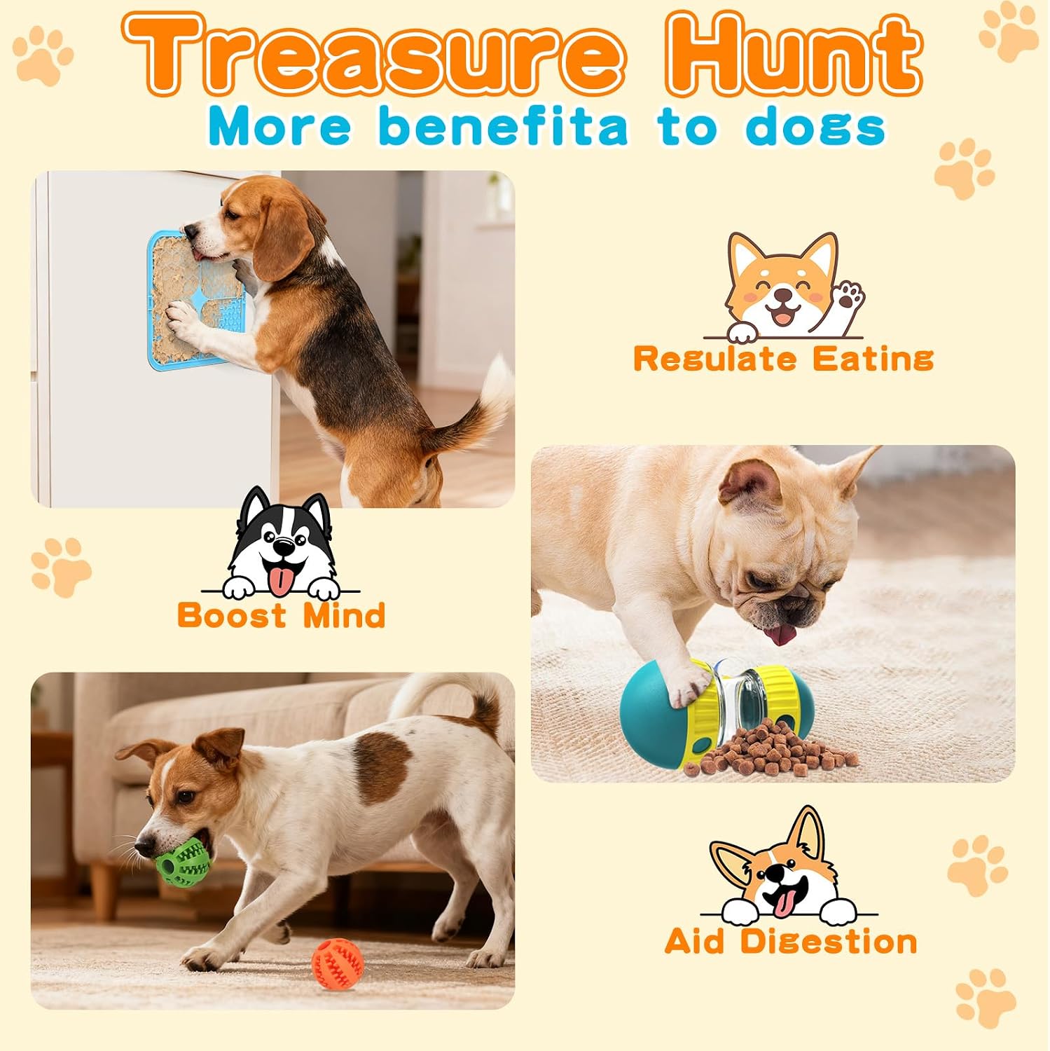 Interactive Treat Dispensing Toys for Smart Puppy Middle Dogs to Keep Them Busy, Cognitive Enrichment Dog Puzzle Slow Feeder Ball Toy (Feeder Toy（Green）) image 4