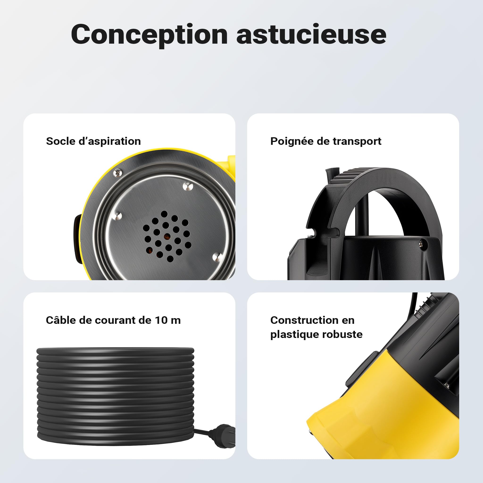 Wiltec dompelpomp met sensor 750 W, dieptepomp met 2 standen