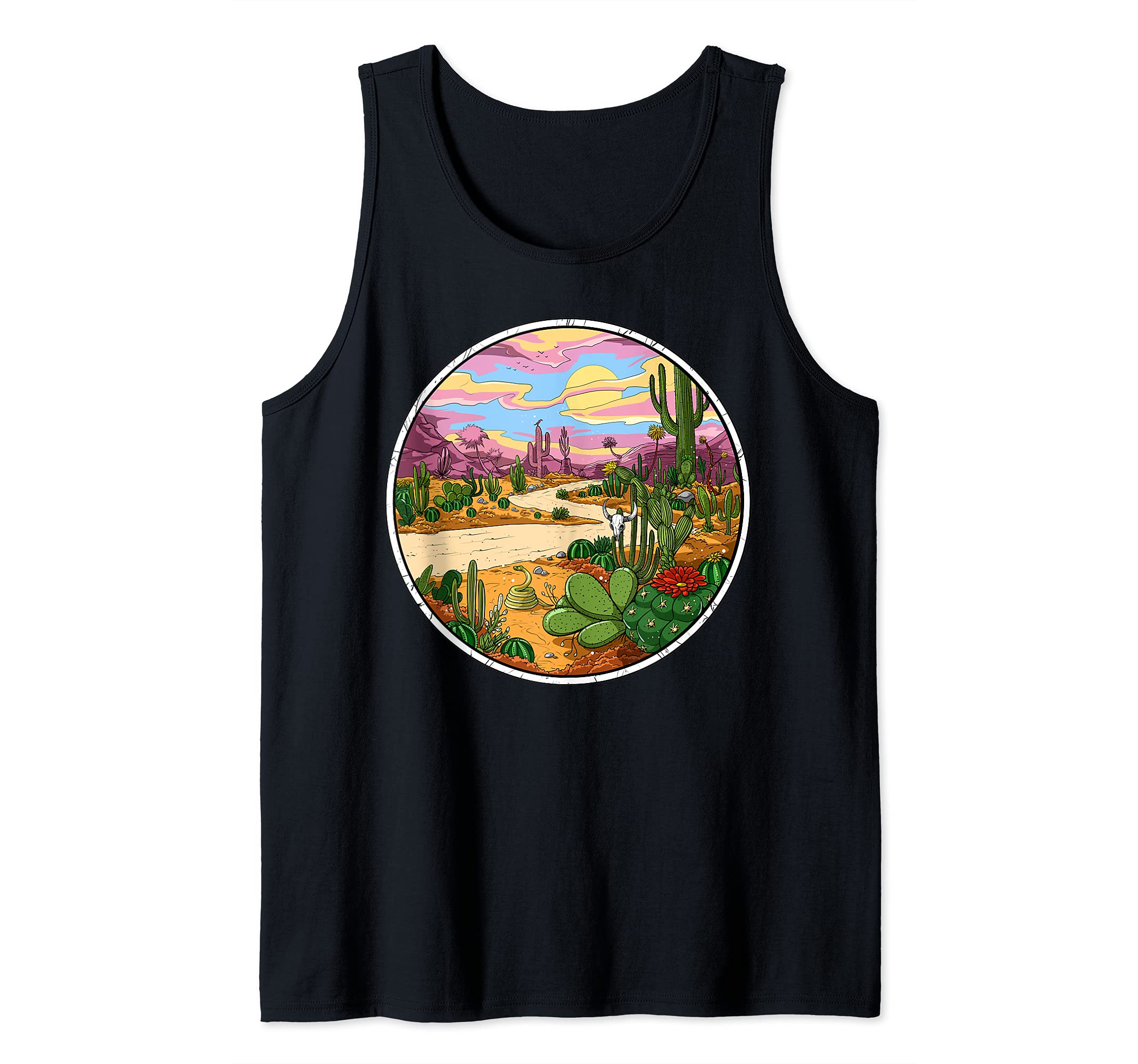 Cactus Desert Hippie Road Trip Summer Vacation Traveling Tank Top