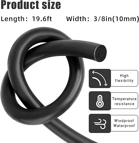 Miniatura 8 de Barra de refuerzo de goma de 12 pulgada, varilla de espuma para espacios y juntas, relleno de juntas de expansión de concreto, 19.6 pies de longitud